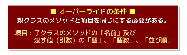 オーバーライドの条件